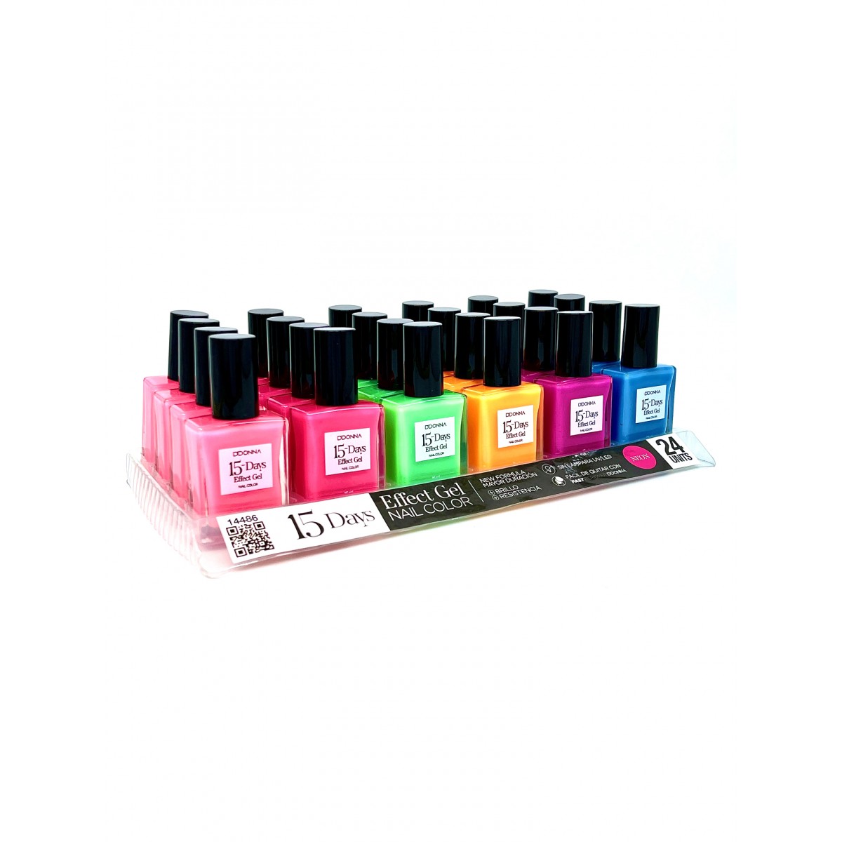 ESMALTE DE UÑAS 15 DAYS EFFECT GEL NEON 6 COLOURS 86