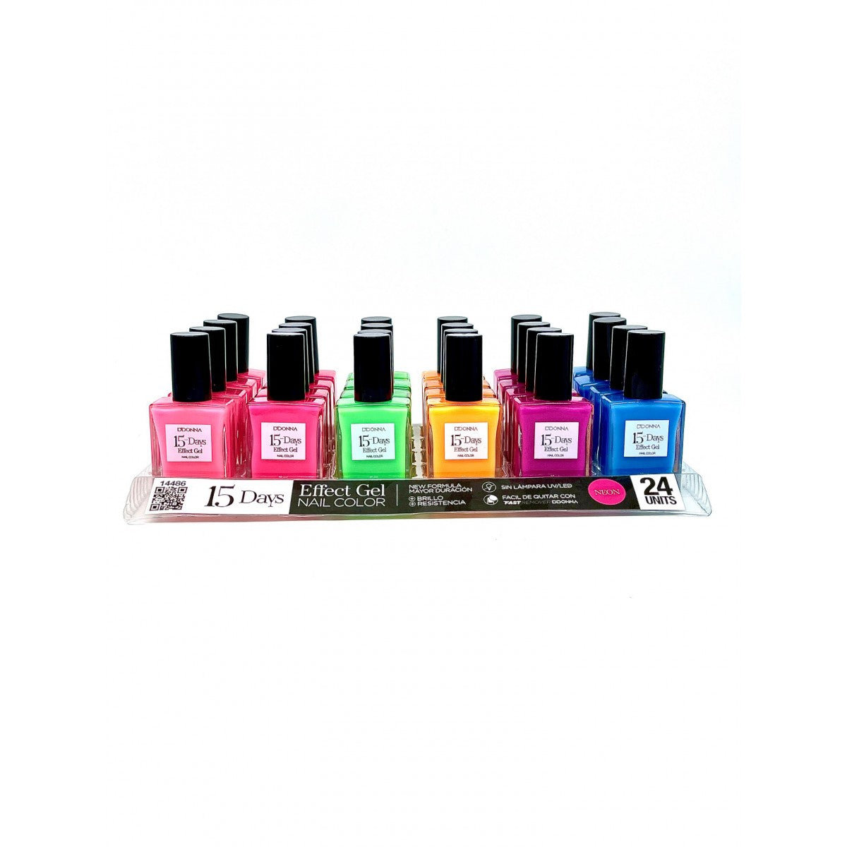 ESMALTE DE UÑAS 15 DAYS EFFECT GEL NEON 6 COLOURS 86