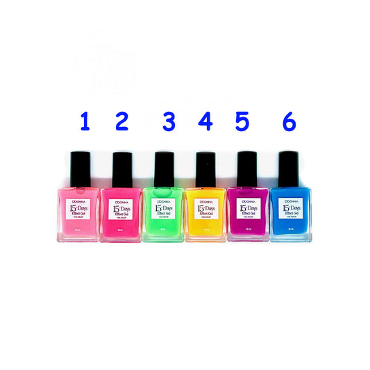 ESMALTE DE UÑAS 15 DAYS EFFECT GEL NEON 6 COLOURS 86